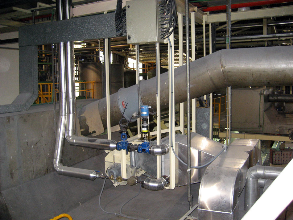 Baterias  y distribución de vapor para calentamiento en proceso industrial